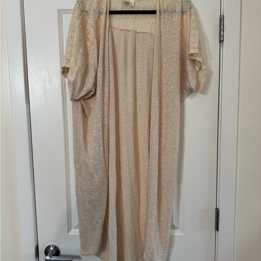India Boutique Cream Open-Front Cardigan